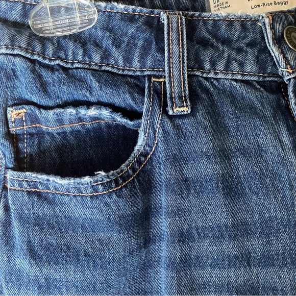 Hollister Low Rise Baggy Jeans Size 0 25 Wide Leg Medium Wash 100% Cotton Denim - Picture 6 of 13